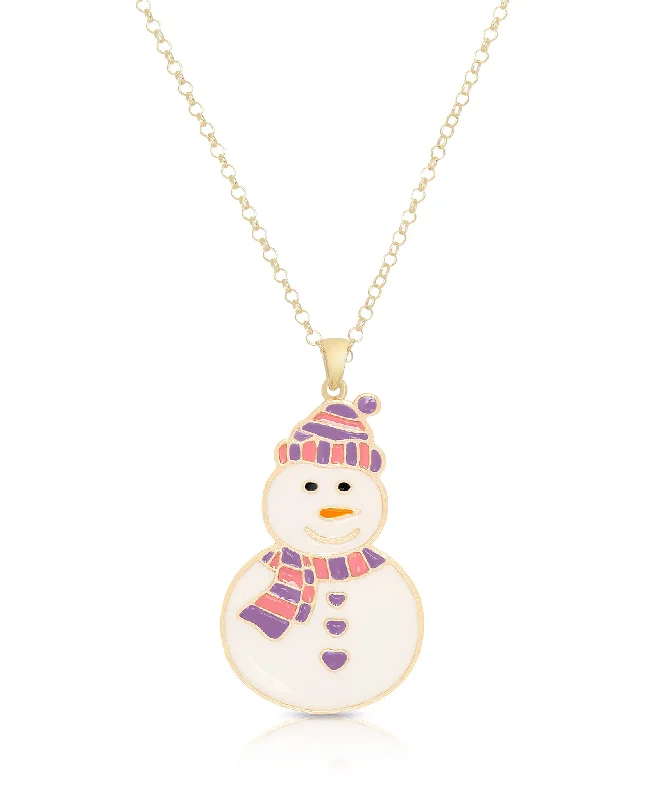 Elegant necklaces with moonstone designs-Snowman Pendant (Purple/Red)