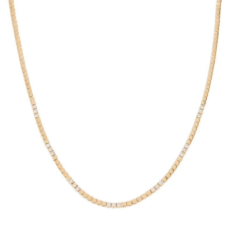 Luxury necklaces with topaz stones-Petite Triple Domino Snake Chain Necklace