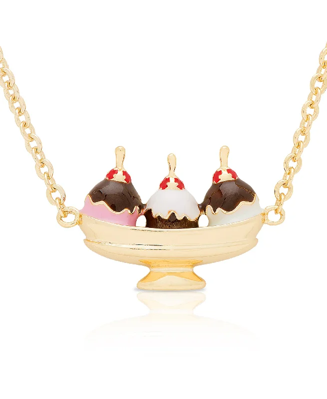 Elegant chain necklaces for women-Ice Cream Sundae Necklace