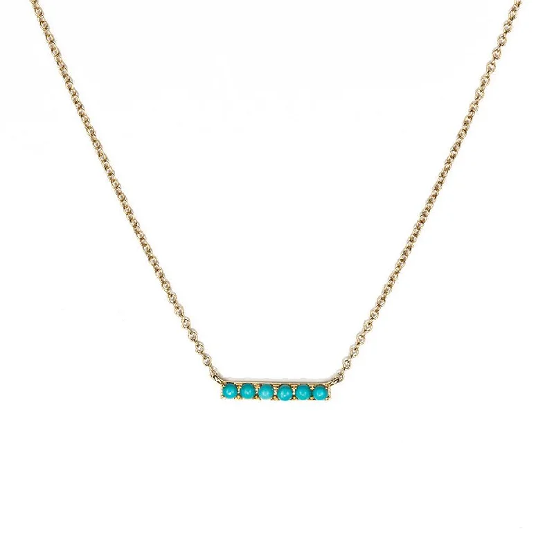 Beautiful sapphire necklaces for women-Turquoise Bar Necklace