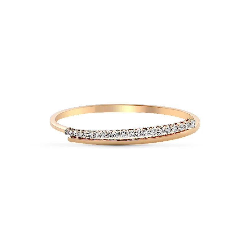 Trendy bangles with mixed metals-Gorgeous Diamond Bangle 0.87 cts TW