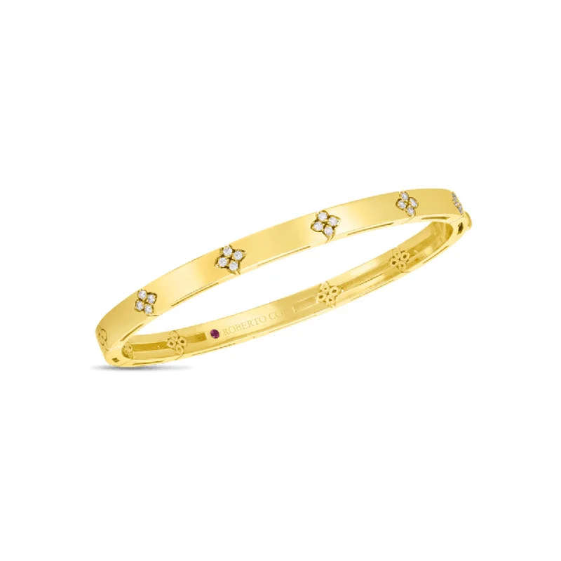 Trendy bracelets with multi-colored beads-Roberto Coin Love In Verona Diamond Accent Bangle