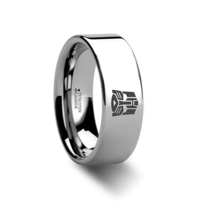 Elegant rings with pearl accents-Transformers Autobots Tungsten Men's Wedding Band