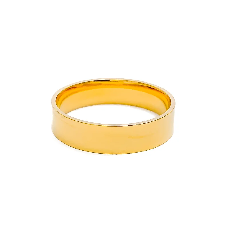 Rose gold rings for women-Elegant Plain 22k Gold Band