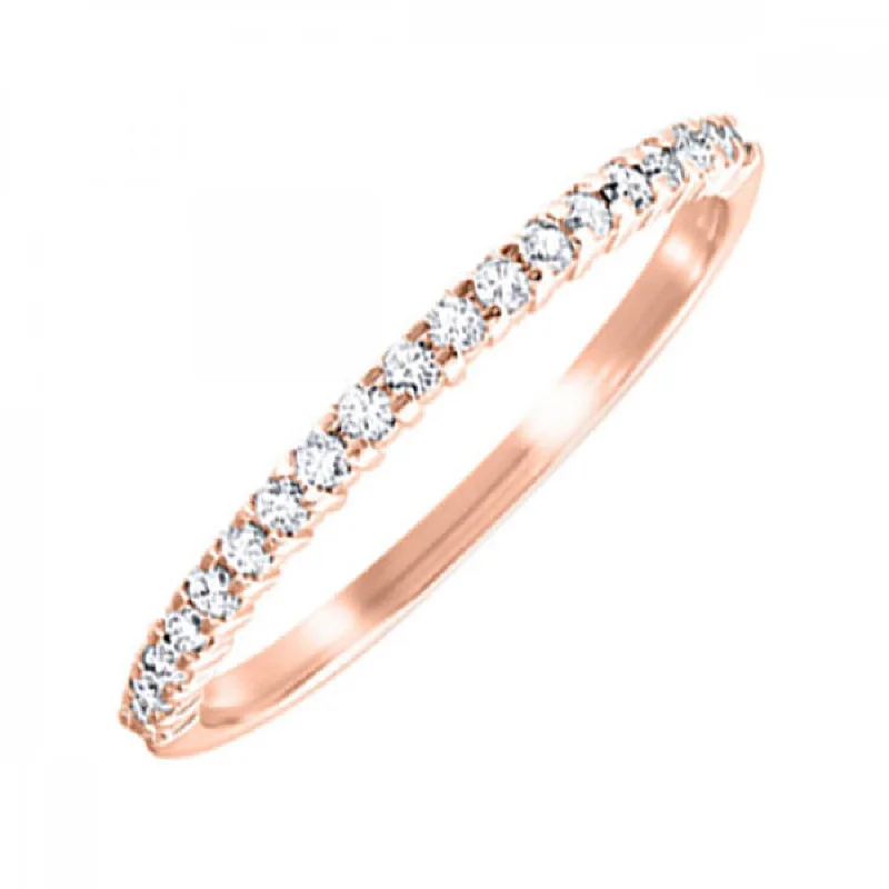 Custom engagement rings with colorful gemstones-Rose Gold Stackable Round Diamond Band, 0.16 cttw