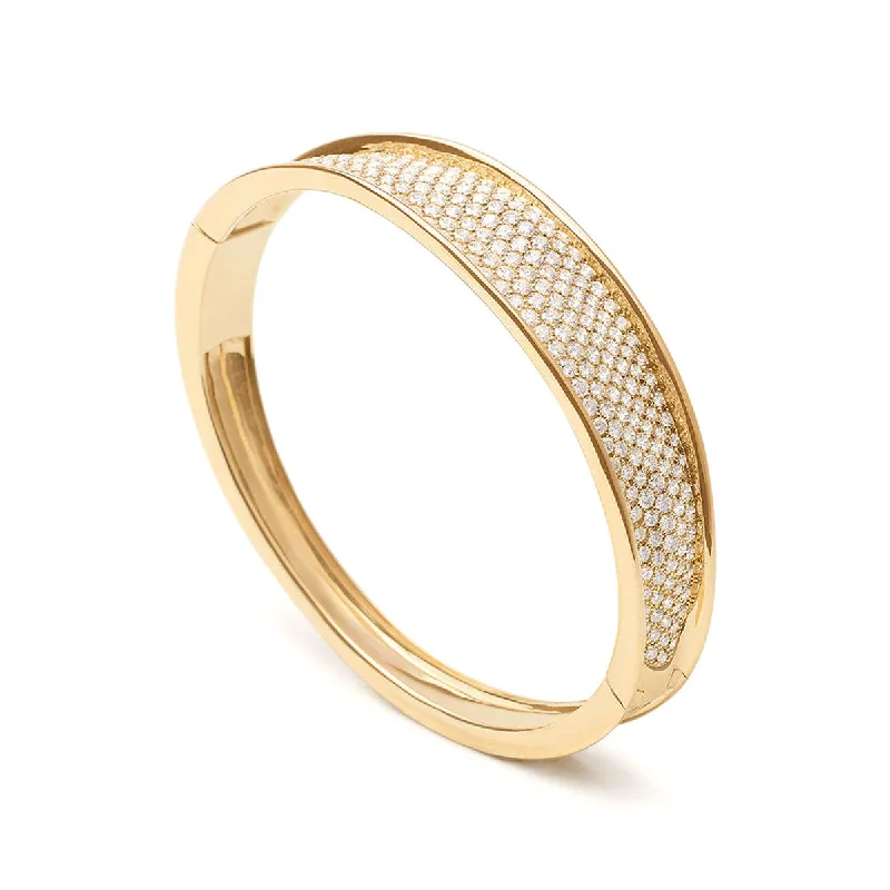 Fashionable bangle bracelets for evening wear-Marco Bicego Lunaria Diamond Pavé Bangle