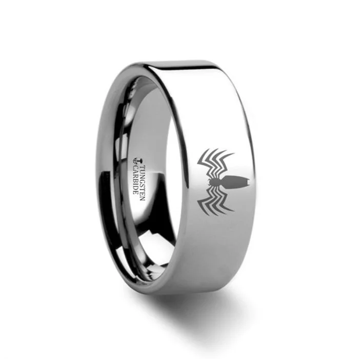 Rings with antique-style settings-Venom Symbol Tungsten Men's Wedding Band