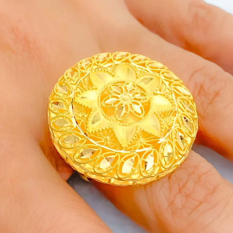 Elegant gold rings for women-Majestic Star 21k Gold Ring