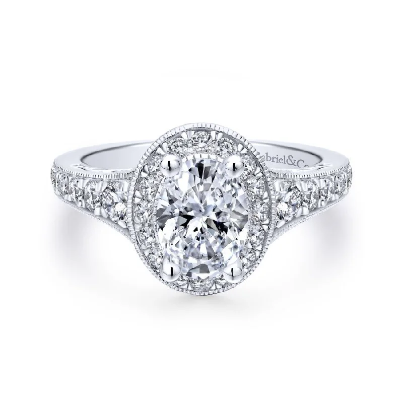 Luxury engagement rings with white sapphires-Cortlandt Oval Engagement Ring Setting