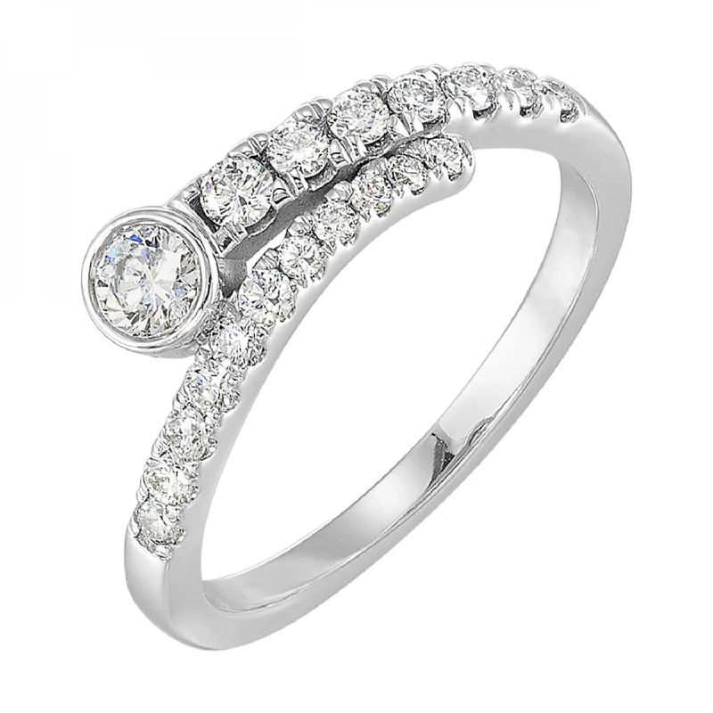 Unique engagement rings with sapphires-Love's Crossing Diamond Bypass Ring, 1.0cttw