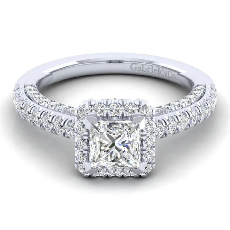 Custom-designed engagement rings for women-Milan Princess Cut Engagement Ring Setting