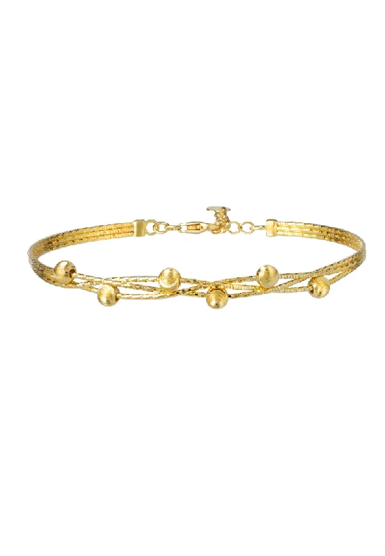 Trendy bangles with unique gemstones-TOMEI Lusso Italia Beads Bangle, Yellow Gold 916