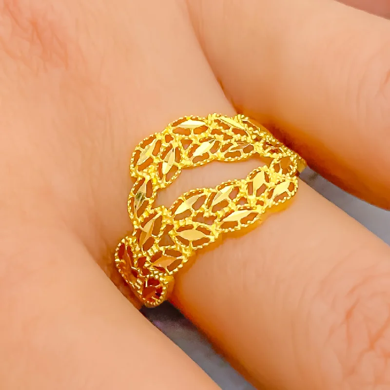 Affordable rings for bridesmaids-Majestic Refined 22k Gold Ring