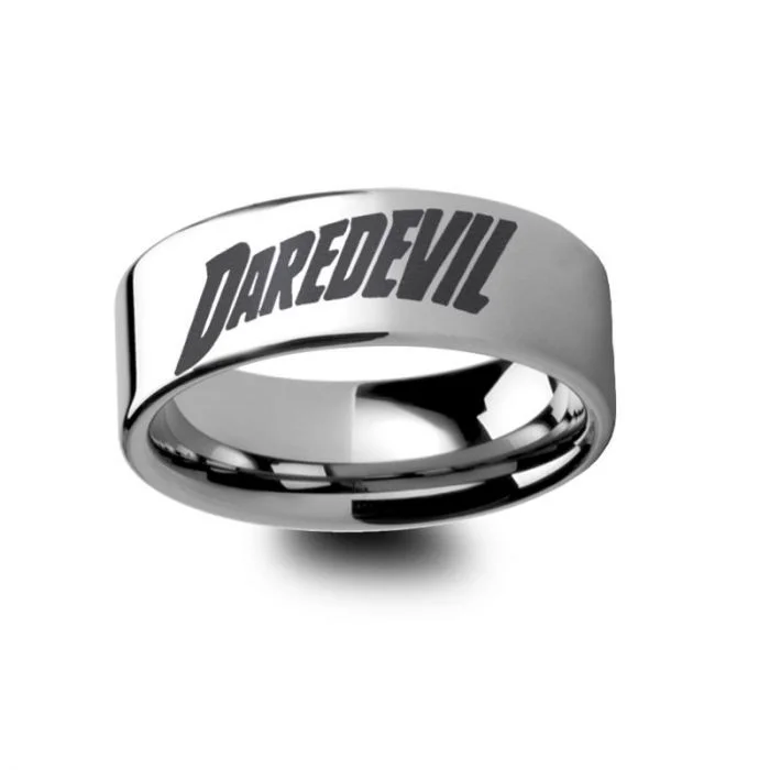 Simple but elegant wedding rings-Daredevil Tungsten Men's Wedding Band