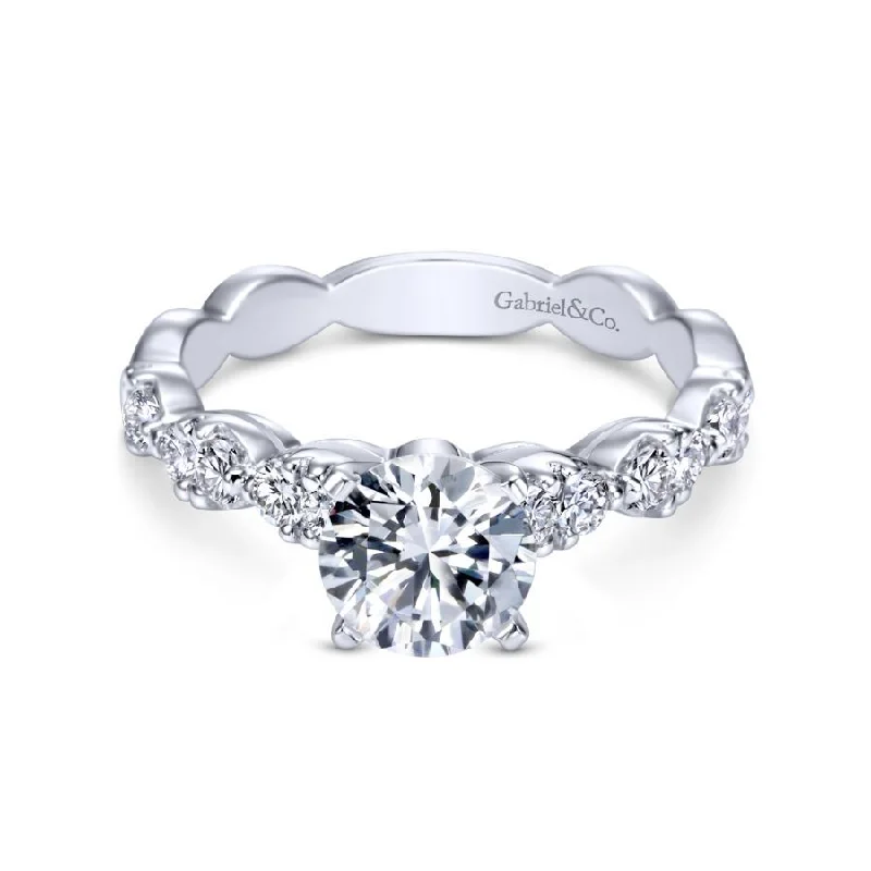 Elegant engagement rings with twisted bands-Rowan Engagement Ring Setting in White Gold