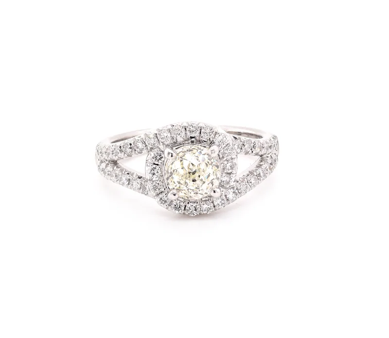 Timeless engagement rings with round diamonds-14 Karat White Gold Crown of Light 1.06ct Diamond Engagement Ring