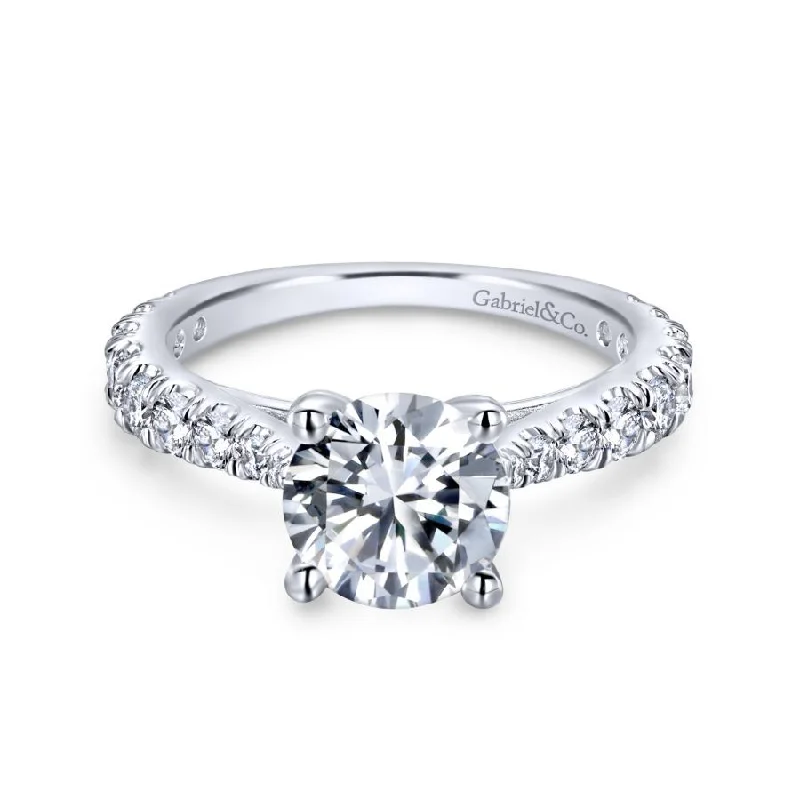 Elegant engagement rings with pave bands-Avery Engagement Ring Setting in White Gold