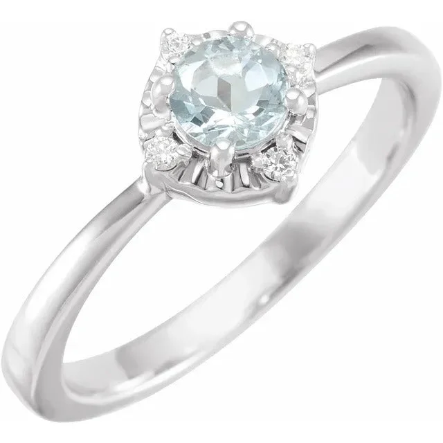 Elegant engagement rings with mixed gemstones-Sky Blue Topaz Ring with Diamonds