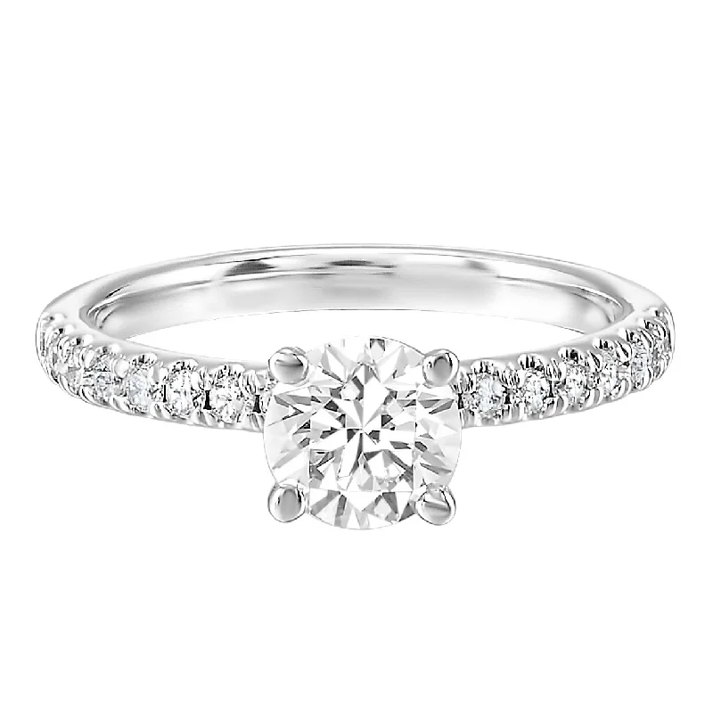 Vintage-inspired engagement rings for women-Classic Pave Engagement Ring with Lab Grown Diamonds