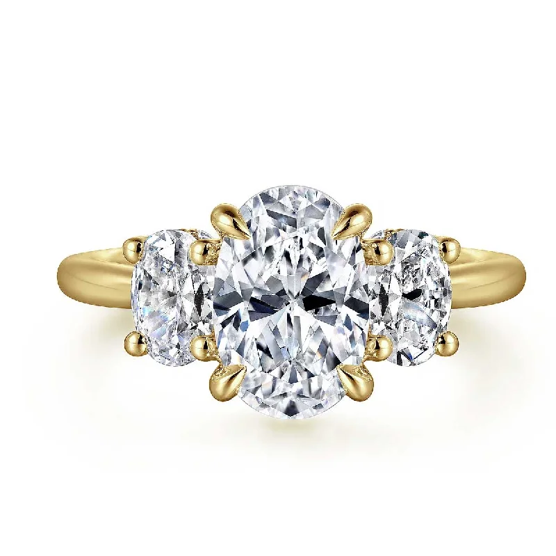 Simple engagement rings for women-Charisa Oval Diamond Engagement Ring with Hidden Halo and Side Diamonds