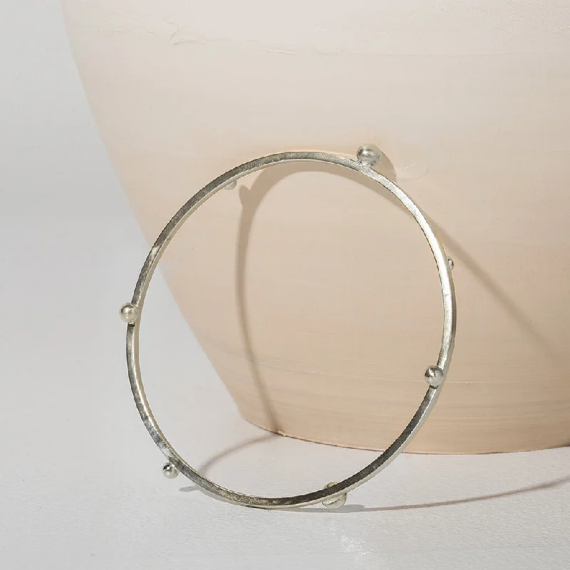 Unique bangles with moonstones-Rain Bangle - Sterling Silver