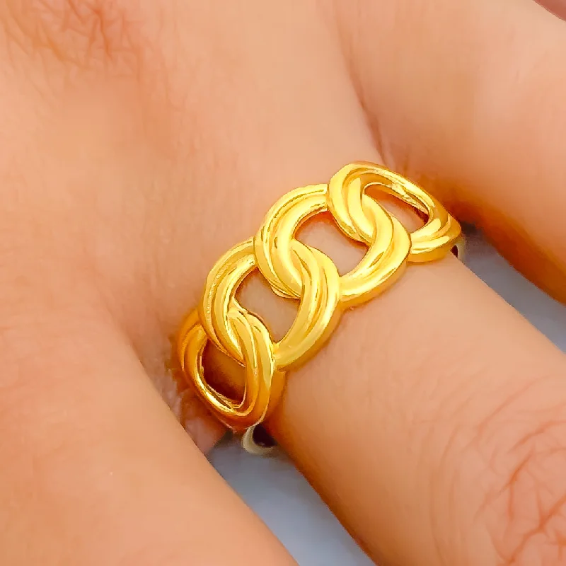 Elegant rings for special occasions-Everlasting Flawless 22k Gold Loop Ring