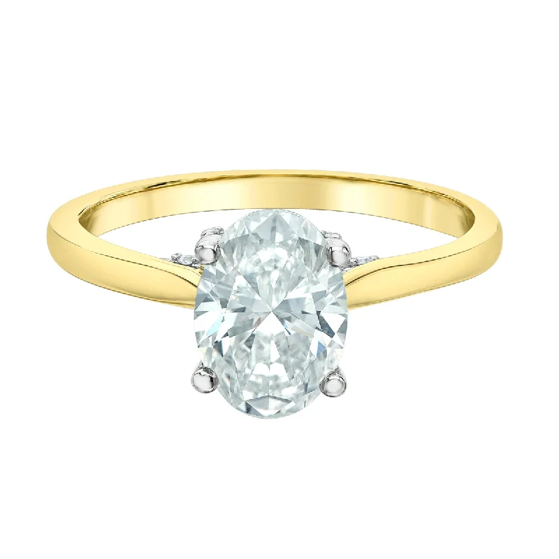 Affordable rose gold engagement rings-14kt Two-Tone 2.32cttw Lab-Created Oval Diamond Engagement Ring