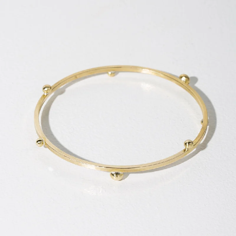 Stunning bangles with pink sapphires-Rain Bangle - Brass