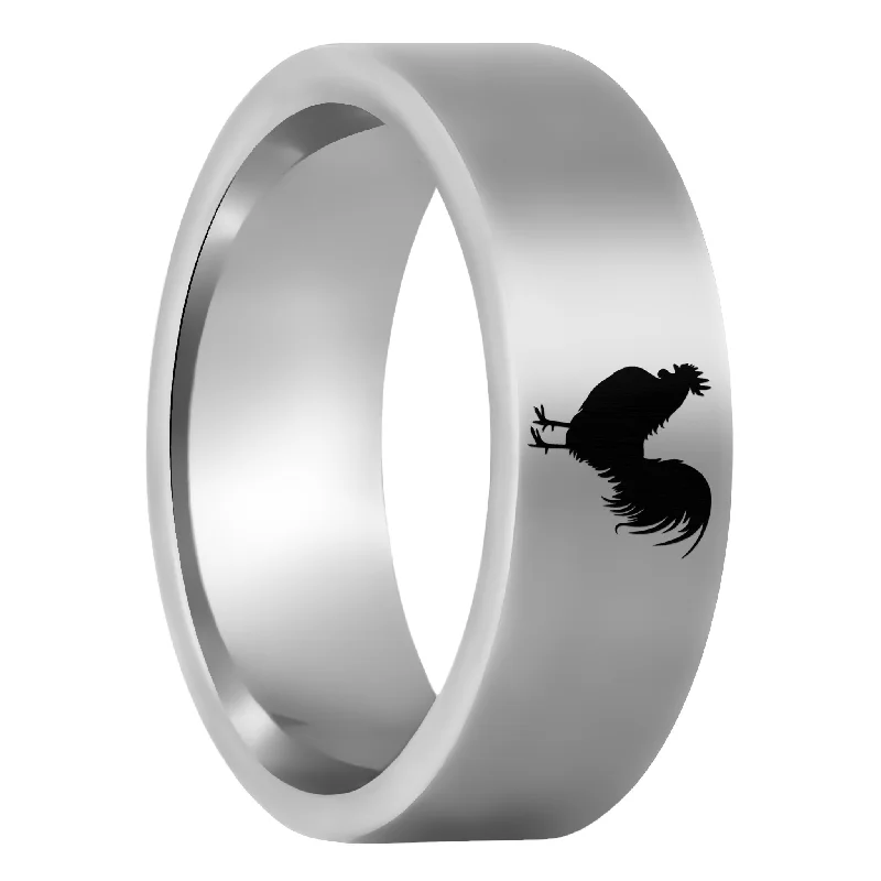 Engagement rings with fancy cut diamonds-Rooster Tungsten Men's Wedding Band