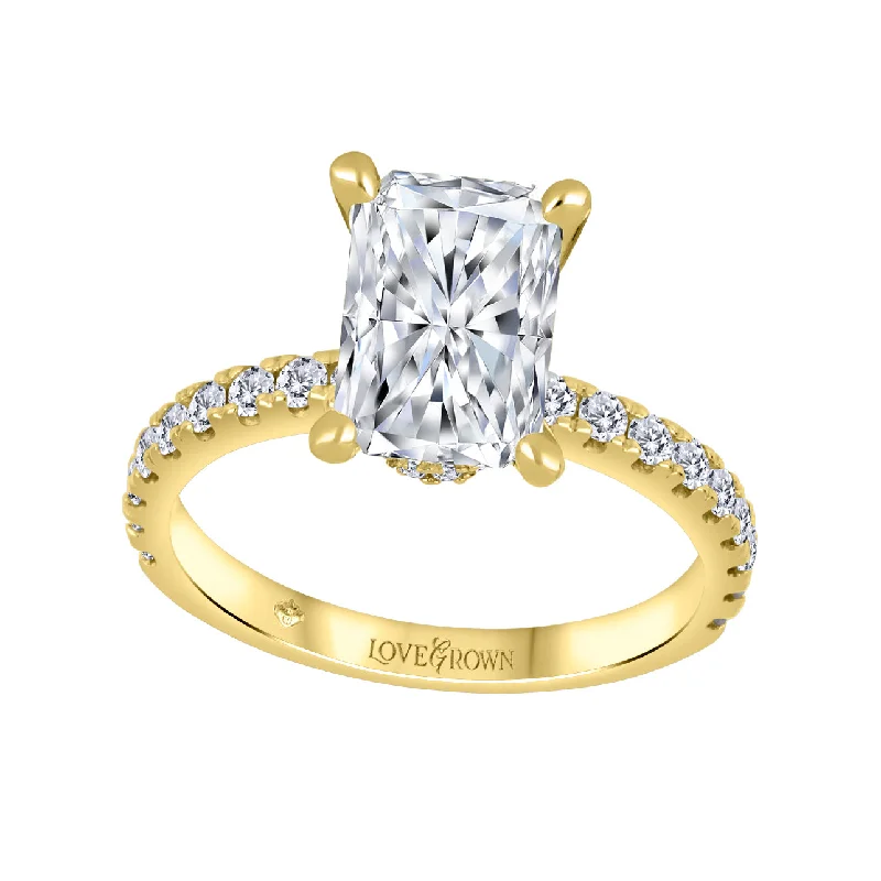 Stunning engagement rings with princess diamonds-14kt Yellow Gold 1.45cttw Lab-Grown Radiant Diamond Engagement Ring