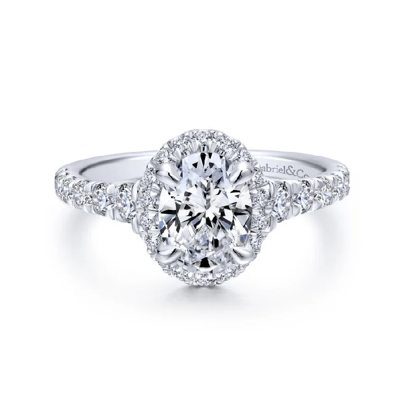 Elegant diamond engagement rings for women-Hazel Oval Engagement Ring Setting