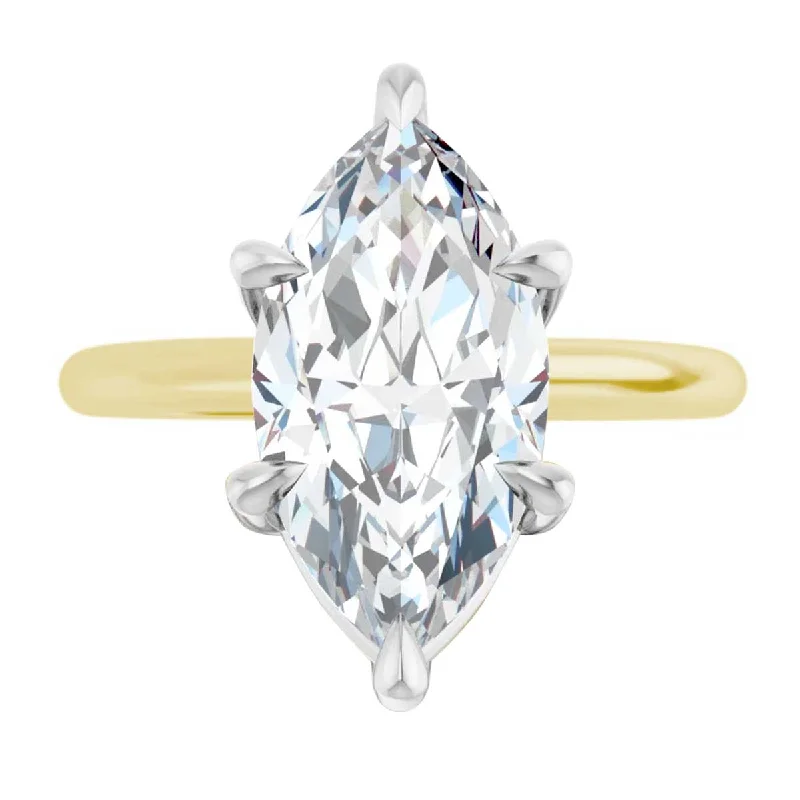 Custom-made engagement rings with gemstones-Justice Core Collection Marquise Cut Diamond Solitaire Engagement Ring