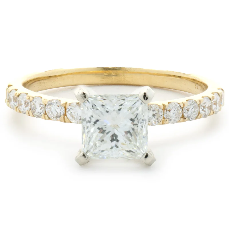 Simple engagement rings for women-14 Karat Yellow Gold Princess Cut Diamond Engagement Ring