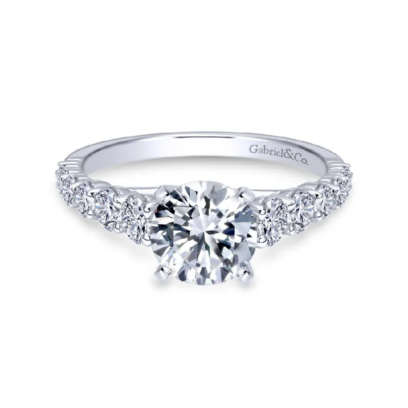 Unique engagement rings with three-stone settings-Taylor Engagement Ring Setting in White Gold