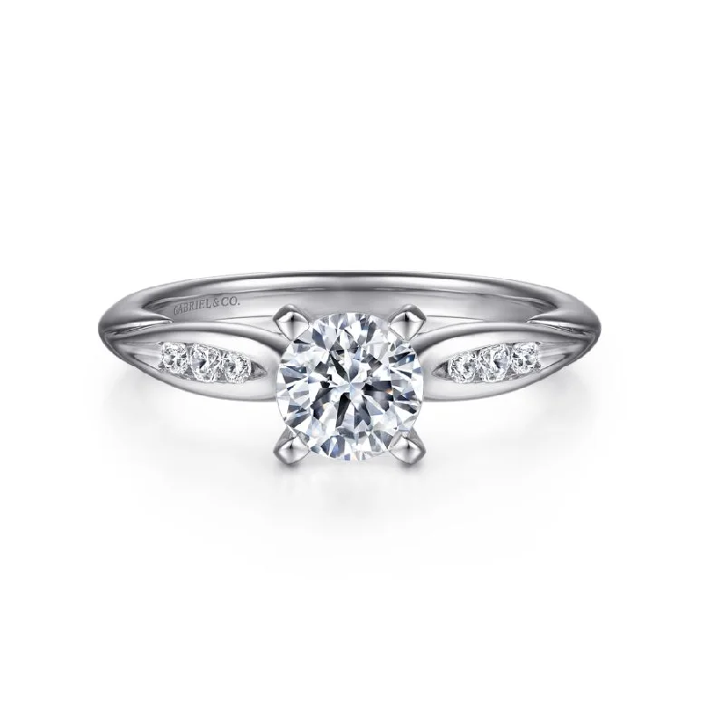 Classic engagement rings with round diamonds-Quinn Engagement Ring Setting in White Gold