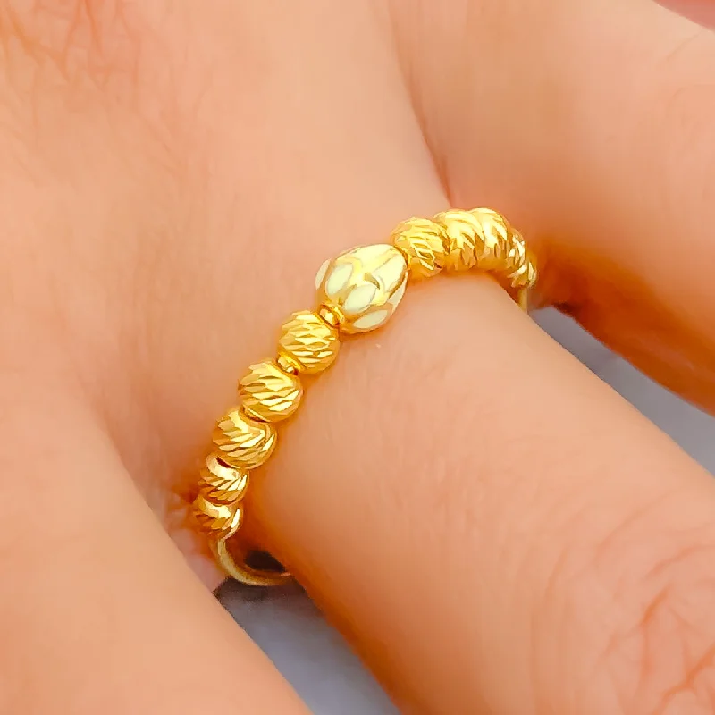 Trendy rings for modern women-Chic Twinkling 21k Gold Ring