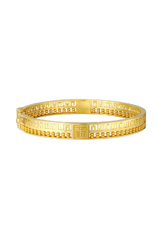 Stylish bangles with zirconia stones-TOMEI Perpetual Bliss Abacus Bangle, Yellow Gold 916