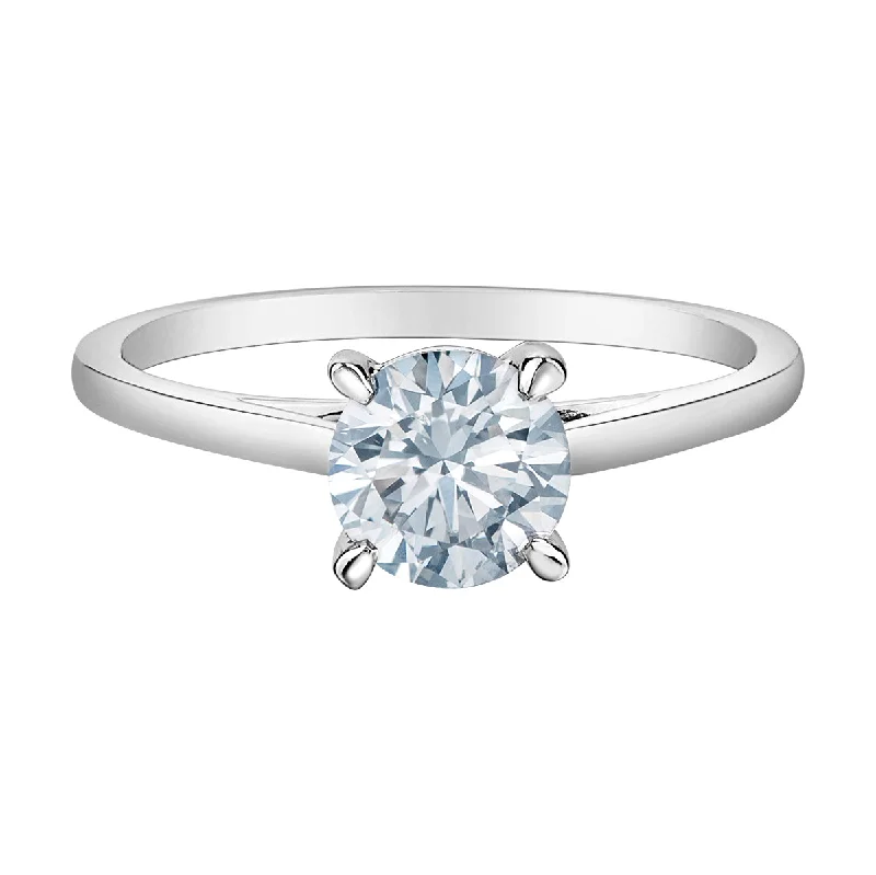 Classic engagement rings with round diamonds-14kt White Gold 1.00cttw Lab-Created Diamond Solitaire Engagement Ring