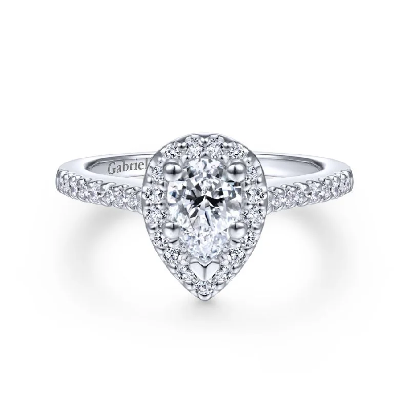 Vintage engagement rings with filigree settings-Paige Pear Engagement Ring Setting