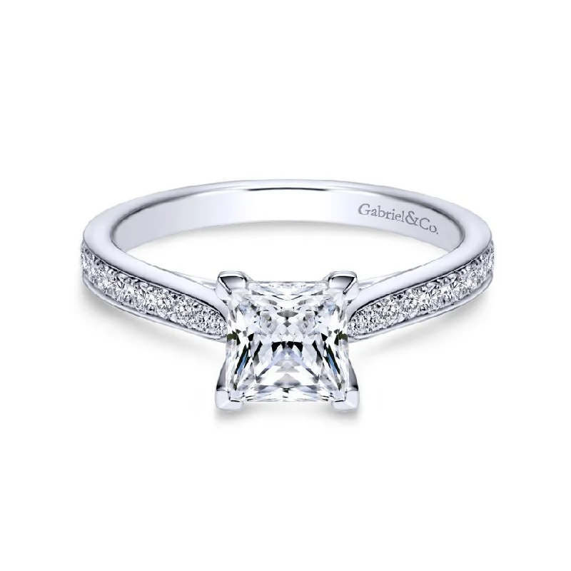 Unique engagement rings with cushion cut stones-Merritt Princess Engagement Ring Setting