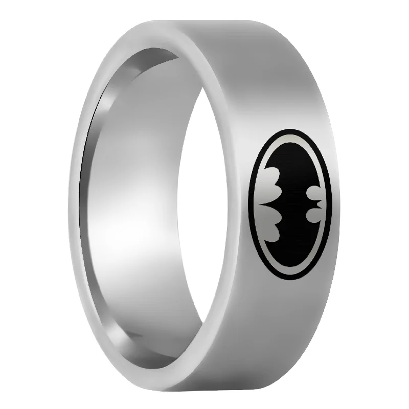 Unique rings for fashion-forward women-Batman Tungsten Men's Wedding Band