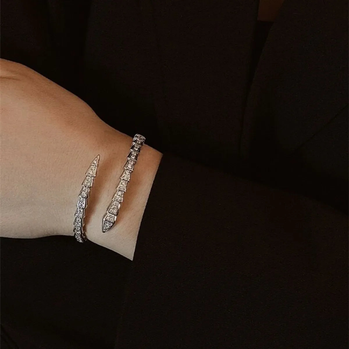 S055 Snake Bone Bracelet (Silver)