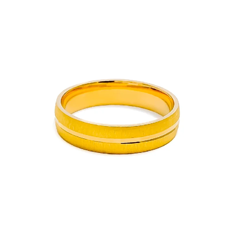 Stackable rings for women-Classy Satin Finished 22k Gold Band