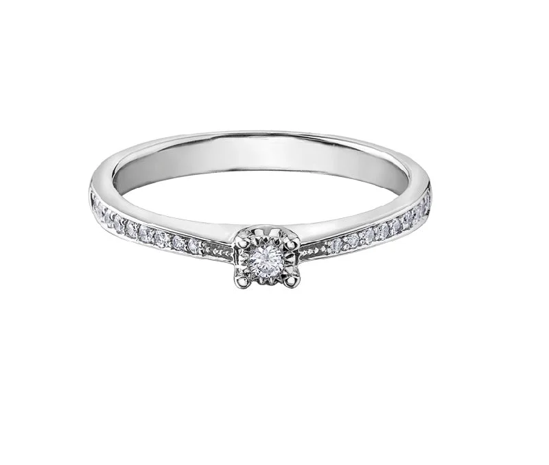 Elegant engagement rings with pear-shaped diamonds-10kt White Gold 0.13cttw Engagement Ring