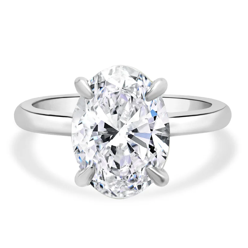 Stunning solitaire engagement rings for women-14 Karat White Gold Oval Diamond Engagement Ring