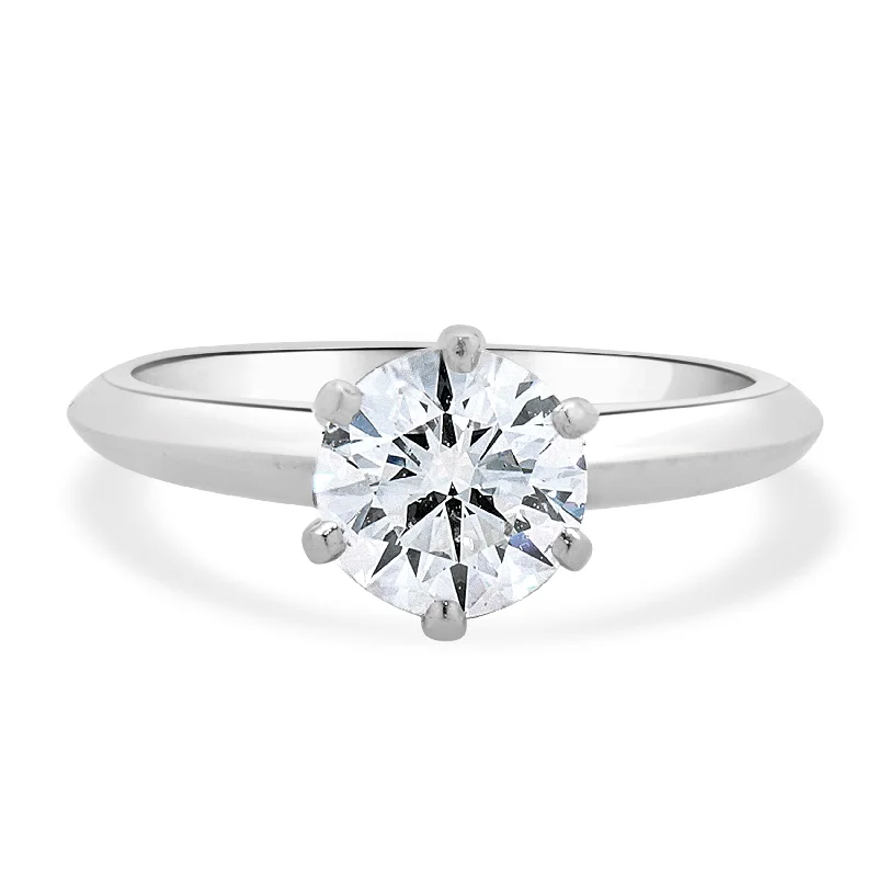 Custom engagement rings with diamond pave-Tiffany & Co. Platinum Diamond Solitaire Ring