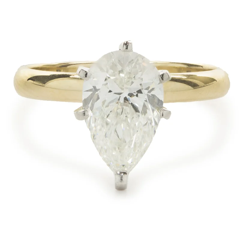 Timeless engagement rings with platinum bands-14 Karat Yellow Gold Pear Cut Diamond Engagement Ring (Lab Grown)