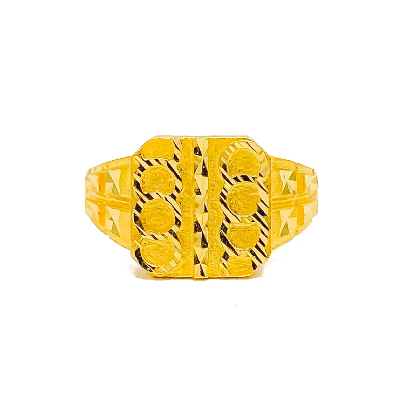 Affordable rings for budget-conscious buyers-Classic Radiant Men's 22k Gold Ring