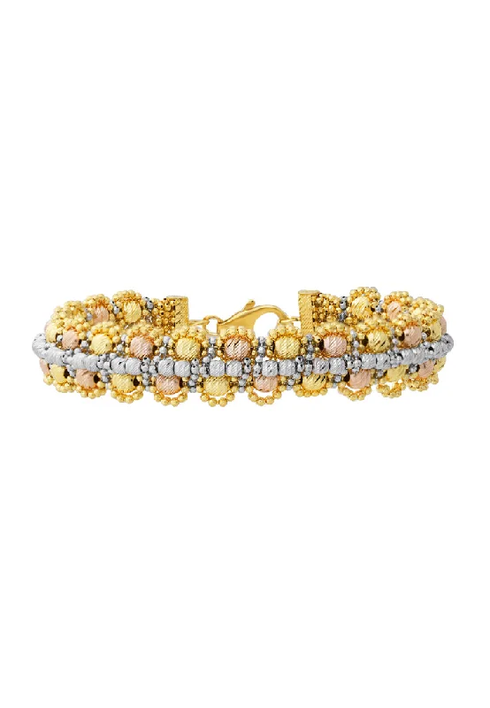 Trendy bangles with gemstones-TOMEI Lusso Italia Glamorously Radiant Bangle, Yellow Gold 916