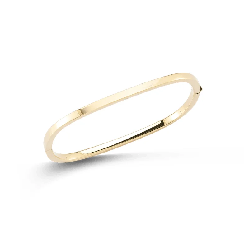 Classic gold bracelets for formal events-Roberto Coin Designer Gold Square Bangle